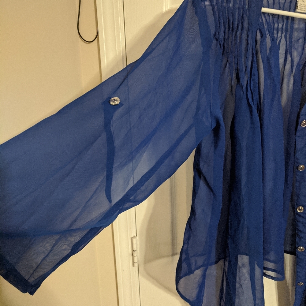 Sheer Button down Blouse - Picture 4 of 4